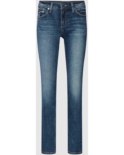 Silver Jeans Co. Straight Leg Jeans im 5-Pocket-Design Modell 'Suki' - Blau