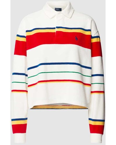Polo Ralph Lauren Sweatshirt mit Streifenmuster - Rot