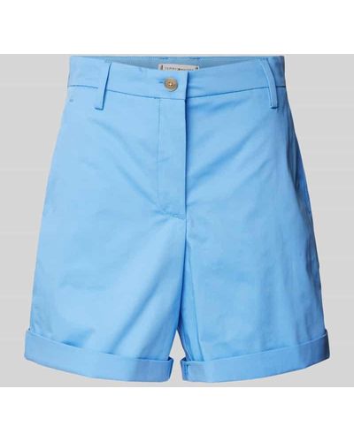 Tommy Hilfiger Flared Chino-Shorts mit Gesäßtaschen Modell 'CO BLEND' - Blau