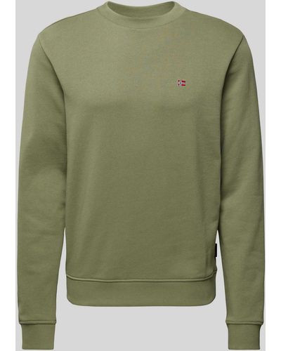 Napapijri Sweatshirt Met Logostitching - Groen