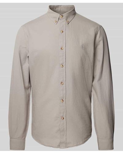 Polo Ralph Lauren Slim Fit Freizeithemd mit Logo-Stitching - Grau