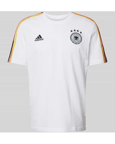adidas T-Shirt mit Label-Stitching Modell 'DFB' - Weiß