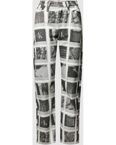 Calvin Klein Jeans Met Labelpatch Van Leer - Meerkleurig