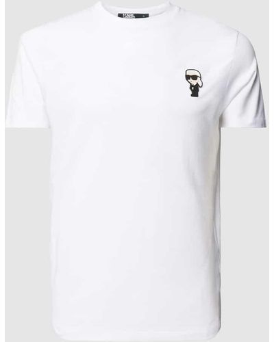 Karl Lagerfeld T-Shirt mit Motiv-Patch - Weiß