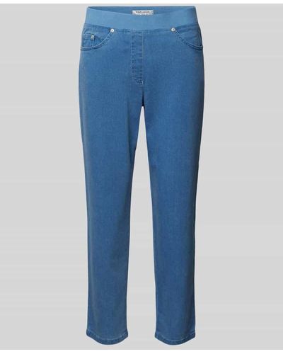 RAPHAELA by BRAX Slim Fit Jeans mit verkürztem Schnitt Modell 'Pamina' - Blau