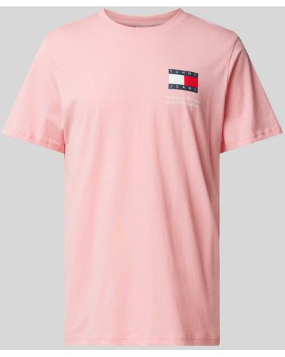 Tommy Hilfiger Slim Fit T-shirt Met Labelprint - Roze