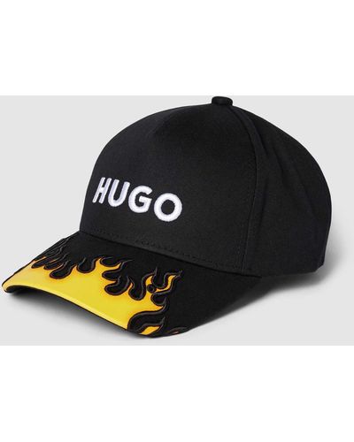 HUGO Pet Met Logo- En Motiefstitching - Zwart