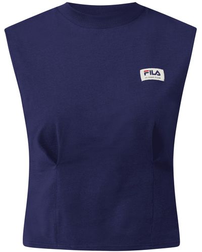 Fila Crop Top aus Baumwolle Modell 'Tuzla' - Blau