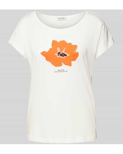 Marc O' Polo T-Shirt mit Label-Print - Weiß