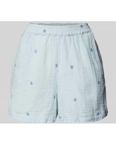 Pieces High Waist Shorts mit elastischem Bund Modell 'MAYA' - Blau