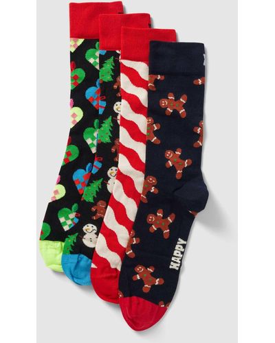 Happy Socks Sokken Met Motiefprint - Wit