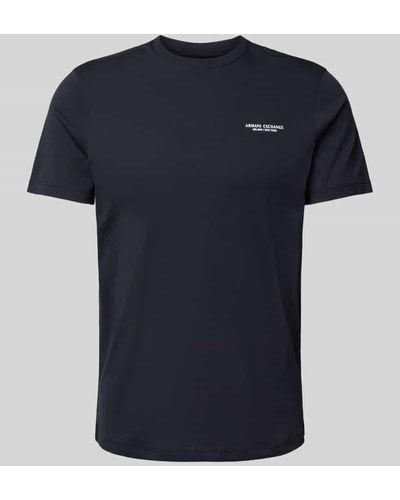 Armani Exchange T-Shirt mit Label-Print - Blau