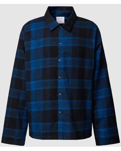 Calvin Klein Pyjama-Oberteil mit Logo-Stitching - Blau