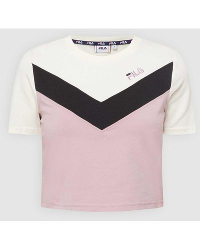 Fila Kort T-shirt Van Een Mix Van Katoen En Elastaan - Roze