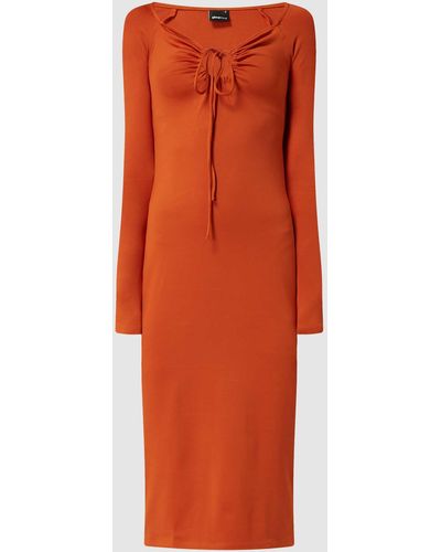 Gina Tricot Midi-jurk Met Druppelvormige Hals - Oranje