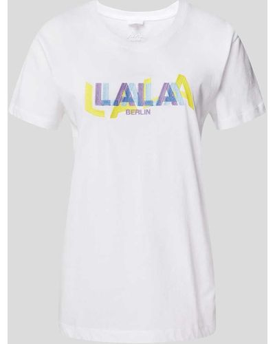 Lala Berlin T-Shirt mit Label-Stitching - Weiß
