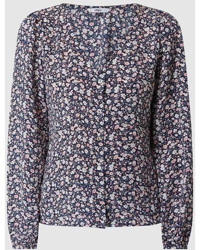 ONLY Bluse mit Allover-Muster Modell 'Sonja' - Blau