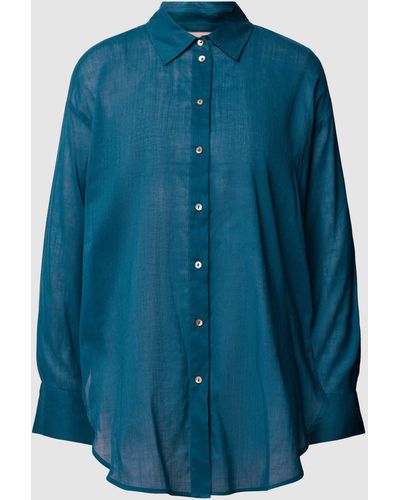 S.oliver Overhemdblouse Met Knoopsluiting - Blauw