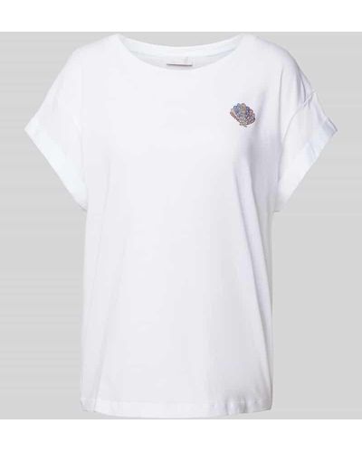 Rich & Royal T-Shirt mit Strasssteinbesatz - Weiß
