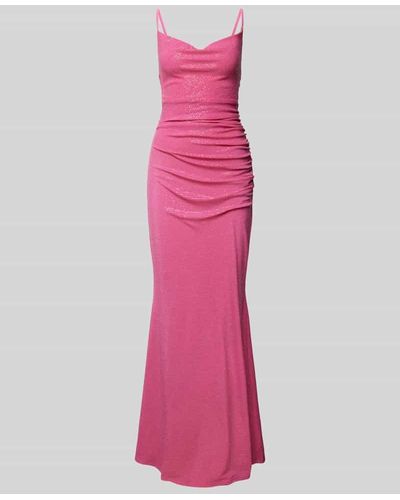 Swing Abendkleid in schimmerndem Design - Pink