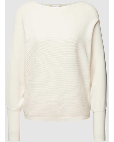 S.oliver Gebreide Pullover Met Boothals - Naturel