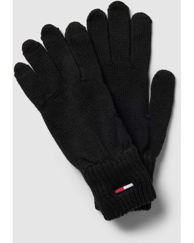 Tommy Hilfiger Handschoenen Met Labelstitching - Zwart