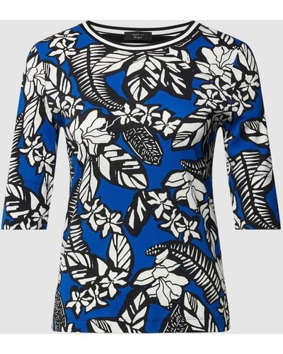 Marc Cain T-shirt Met All-over Print - Blauw