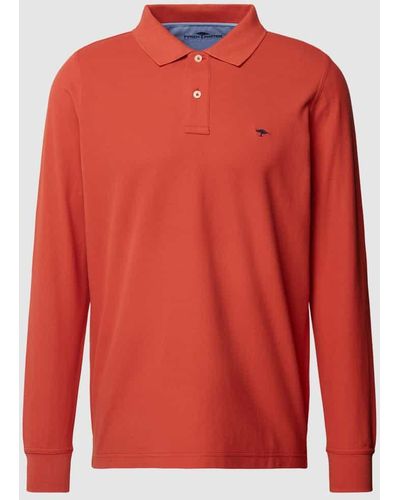 Fynch-Hatton Poloshirt mit Logo-Stitching - Rot