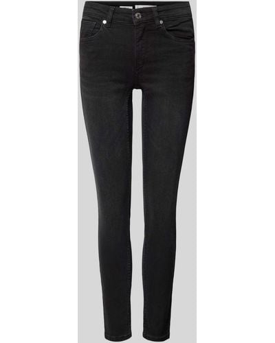 Mango Skinny Fit Jeans im 5-Pocket-Design Modell 'PUSHUP' - Schwarz