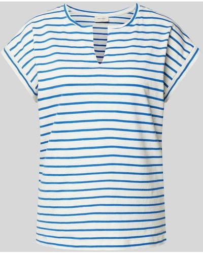 Freequent T-Shirt mit Streifenmuster - Blau