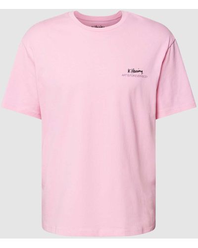 Jack & Jones T-shirt Met Motiefprint Aan De Achterkant - Roze