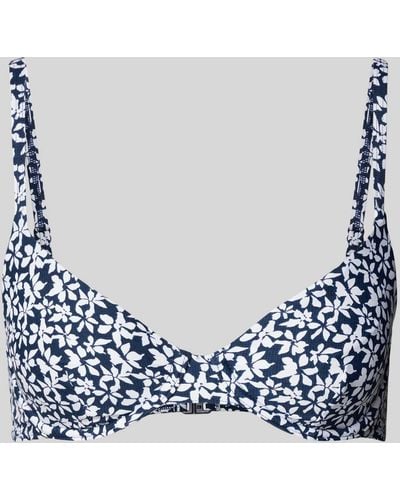 Esprit Bikini-Oberteil mit floralem Allover-Print Modell 'CALUSA BEACH' - Blau