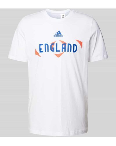adidas T-Shirt mit Label-Print Modell 'ENGLAND' - Weiß