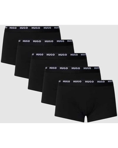 HUGO Trunks mit Label-Details im 5er-Pack - Schwarz