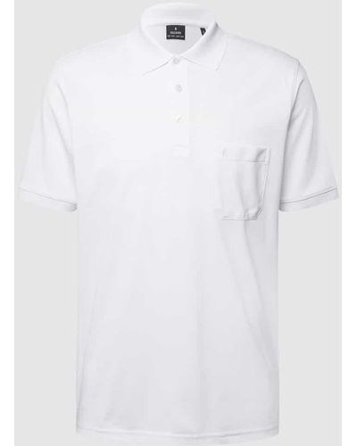 RAGMAN Poloshirt mit Brusttasche - Weiß