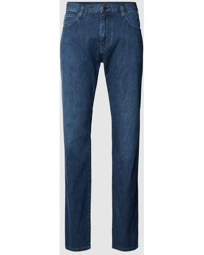 Emporio Armani Regular Fit Jeans mit Label-Applikation - Blau