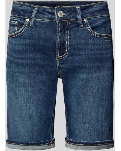 Silver Jeans Co. Regular Fit Jeansshorts im 5-Pocket-Design Modell 'Suki' - Blau