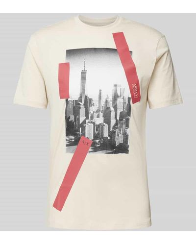 Armani Exchange T-Shirt mit Label-Print - Mehrfarbig