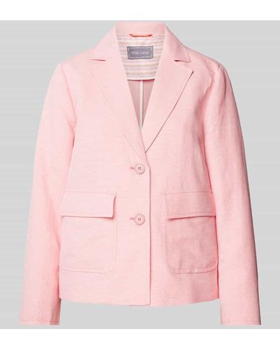 White Label Blazer in unifarbenem Design mit Pattentaschen - Pink