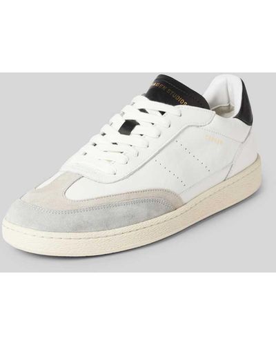 COPENHAGEN Sneaker aus Leder mit Schnürverschluss - Weiß