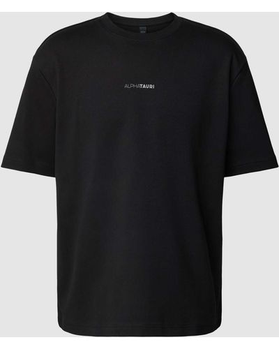 ALPHATAURI T-shirt Met Labelprint - Zwart