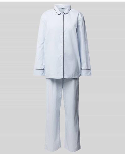 Seidensticker Pyjama mit Knopfleiste - Blau