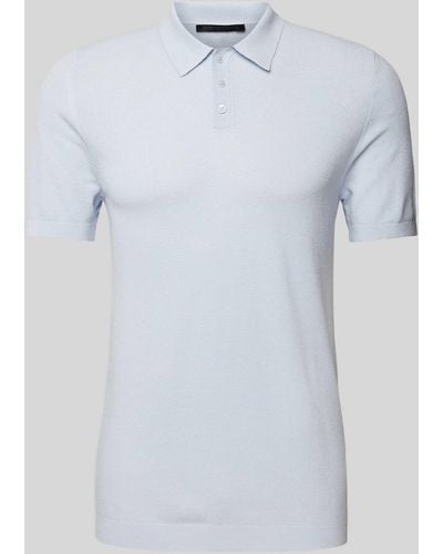 DRYKORN Slim Fit Poloshirt mit Strukturmuster Modell 'Triton' - Weiß