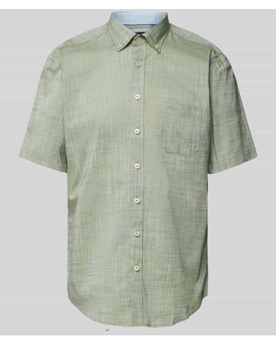Fynch-Hatton Freizeithemd mit Button-Down-Kragen Modell 'Summer' - Grün