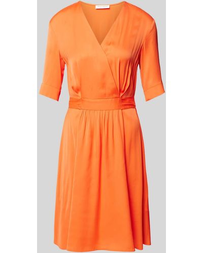 Marc O' Polo Knielanges Kleid mit gelegten Falten - Orange