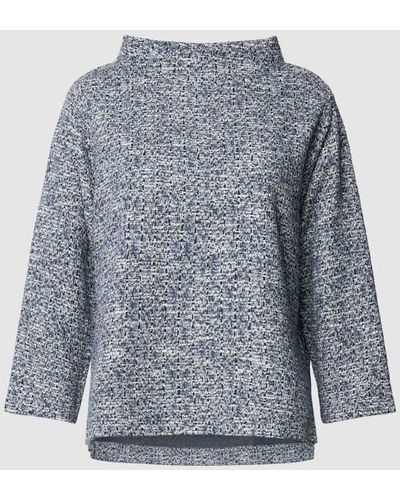 Opus Sweatshirt mit drapiertem Stehkragen Modell 'Guponna' - Blau