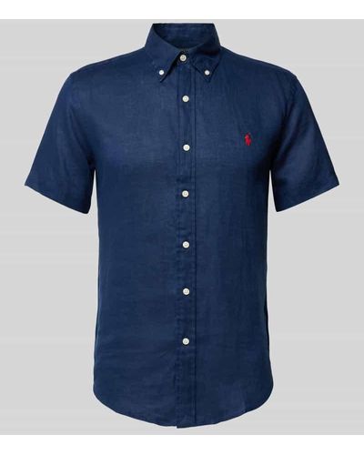 Polo Ralph Lauren Freizeithemd mit Label-Stitching - Blau
