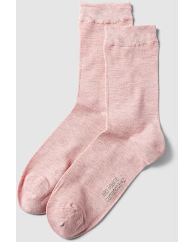 Camano Socken mit Label-Detail Modell 'SILKY FEEL' - Pink
