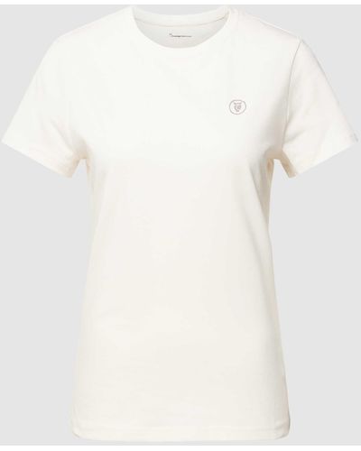 Knowledge Cotton T-shirt Met Logoprint - Naturel