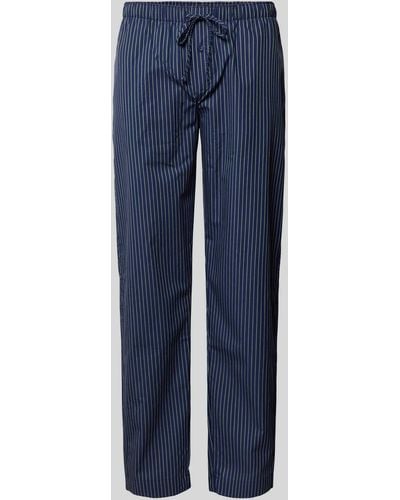 Hanro Straight Leg Pyjamabroek Met Tartanruit - Blauw